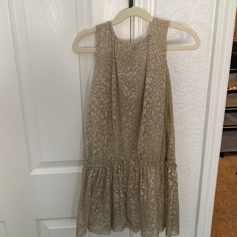 Zara girl gold holiday tank dress 7